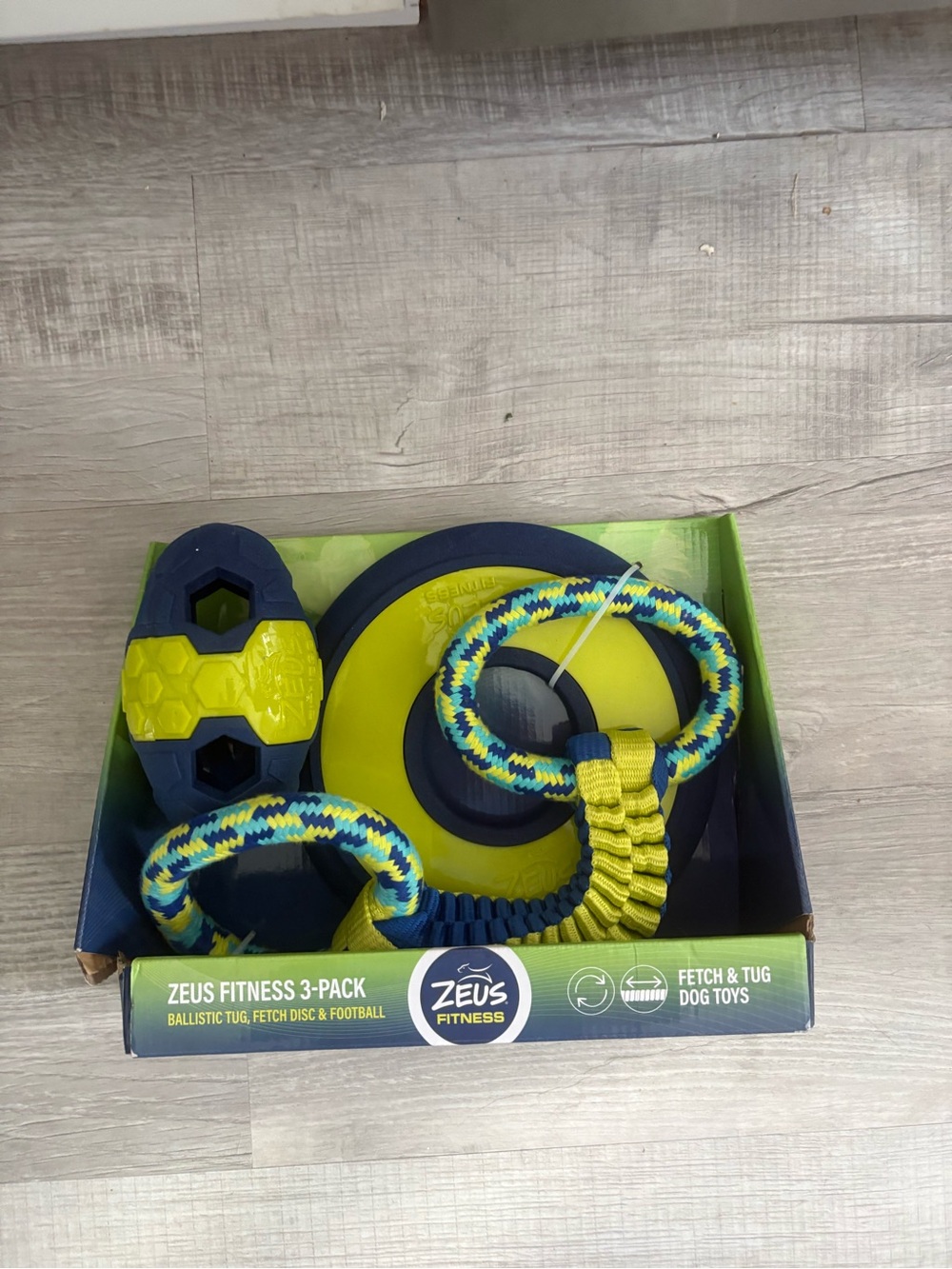 Zeus Fitness Dog Toy Set - Yellow & Navy 3-Pack